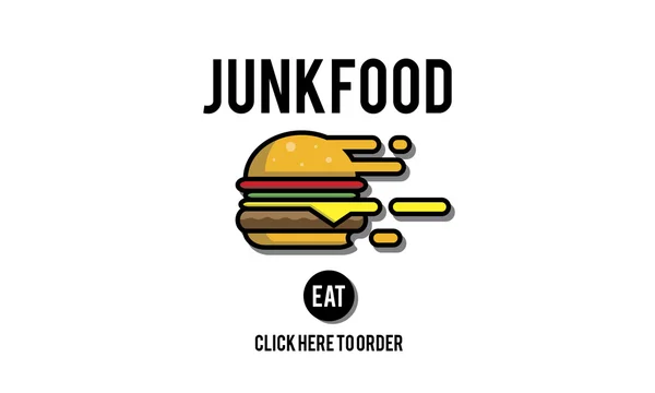 Sjabloon met junkfood concept — Stockfoto