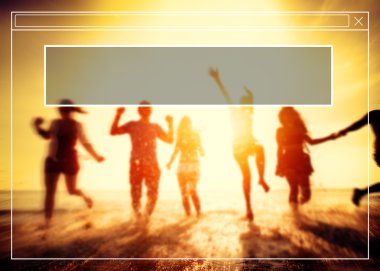 Arkadaşlar Out parti üzerinde asılı