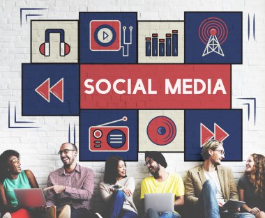 sosyal medya ile duvar çeşitlilik arkadaşları