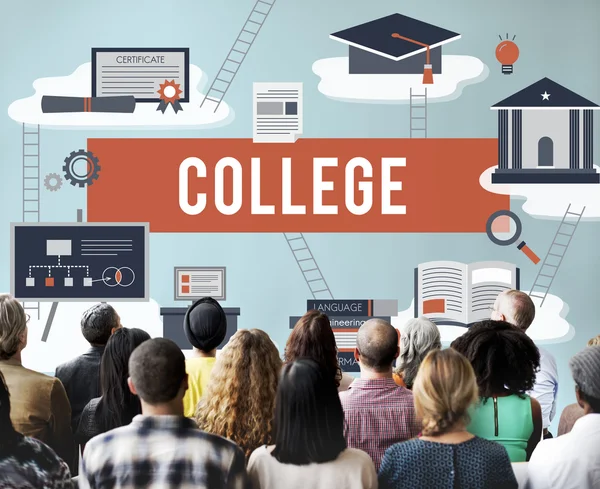 People at seminar with college — Stock Photo, Image