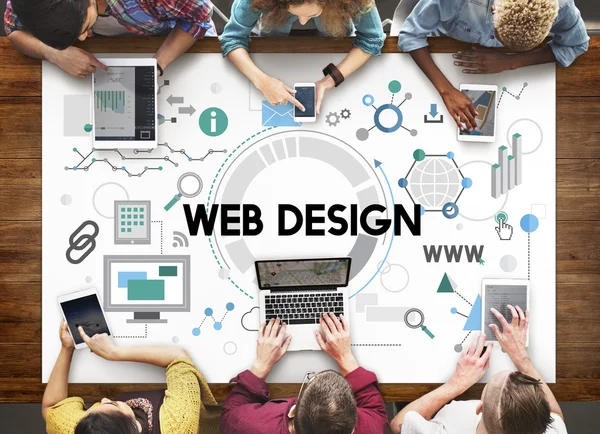 Diversità persone e web design — Foto Stock