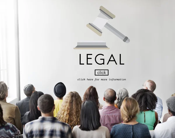 Pessoas no seminário com legal — Fotografia de Stock