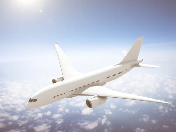 Plane flying in the sky — Stock Photo, Image