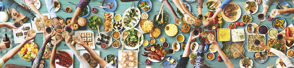 People enjoying food 