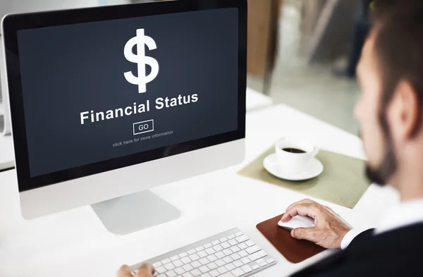 Man working with computer — Stock Photo, Image