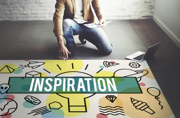Empresário trabalhando com Inspiração — Fotografia de Stock