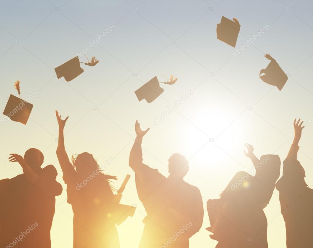 group of students of graduates 