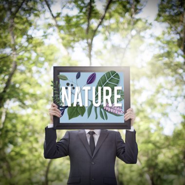 çerçeve ile ayakta işadamı