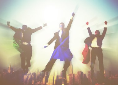 Süper kahraman işadamları uçan