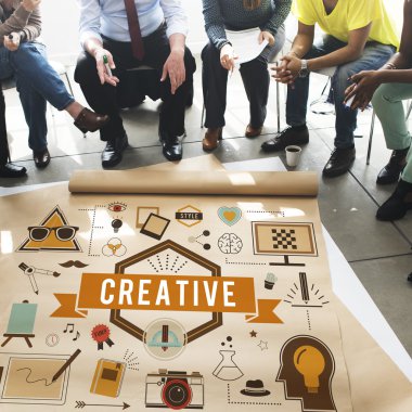 insanlar yaratıcı poster üzerinde