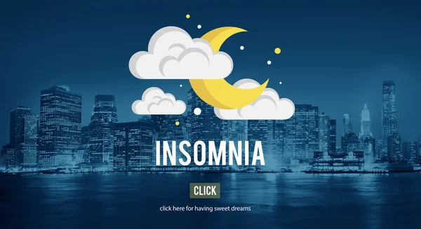 Apnea del sonno, concetto di insonnia — Foto Stock