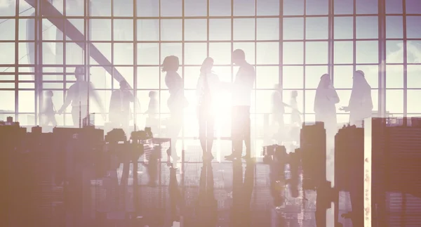 Silhouette del gruppo Business — Foto Stock