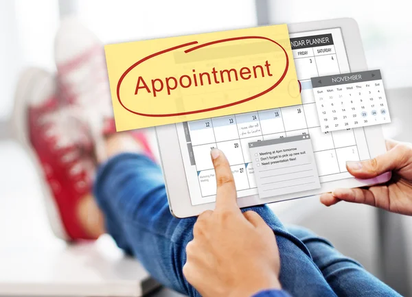 Digital tablet with appointment — Stock Photo, Image