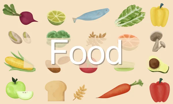 Šablona s konceptem, potraviny — Stock fotografie