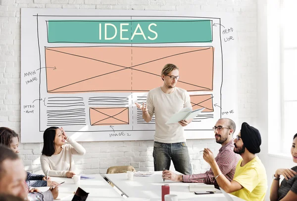 Affärsmöte med idéer — Stockfoto