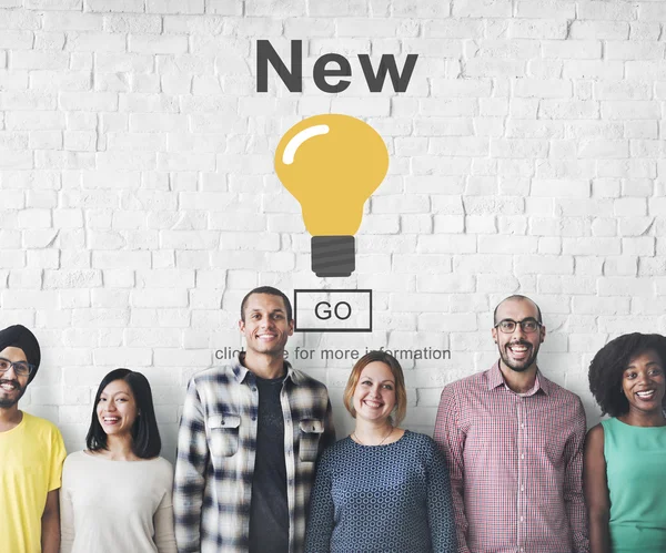 Diversity people with new — Stock Photo, Image