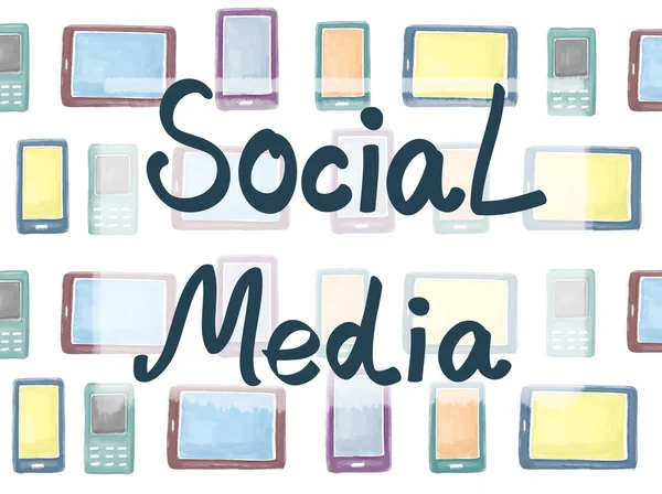 Sjabloon met sociale media concept — Stockfoto