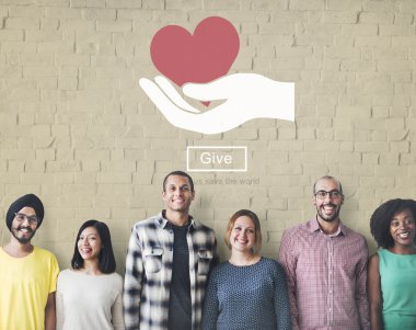 yardım eli ile çeşitlilik insanlar