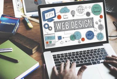 web tasarım konsepti ile dizüstü bilgisayar