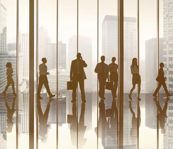 Silhouette del gruppo Business — Foto Stock