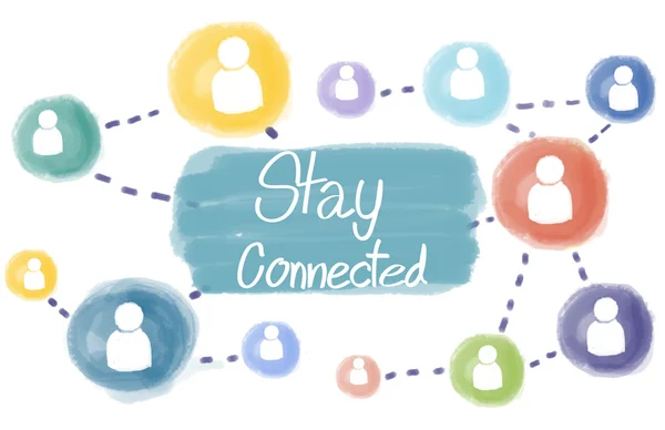 Vorlage mit Stay Connected-Konzept — Stockfoto