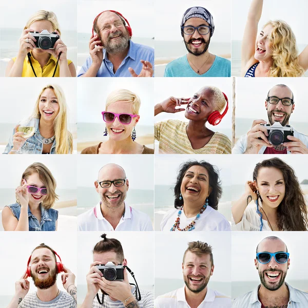 Menschen mit Gesichtern — Stockfoto