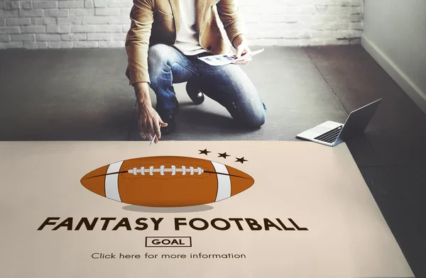 Fantasy Football dolgozó üzletember — Stock Fotó