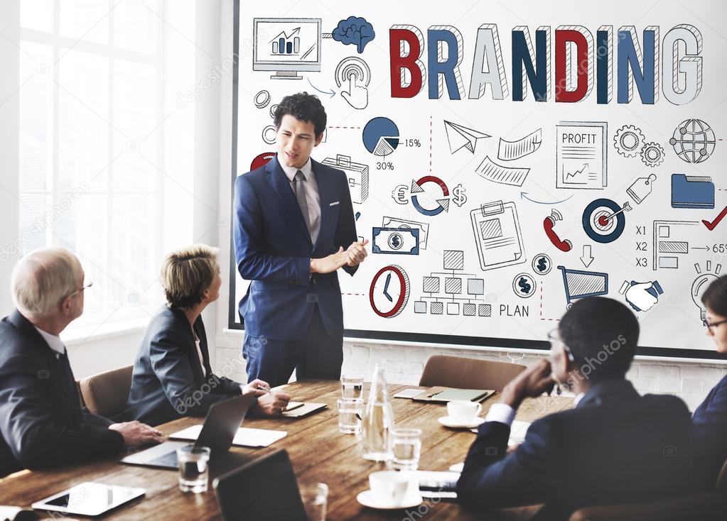 Business People at Meeting in office Discussing branding