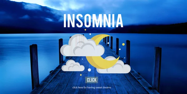 Apnea del sueño, concepto de insomnio — Foto de Stock