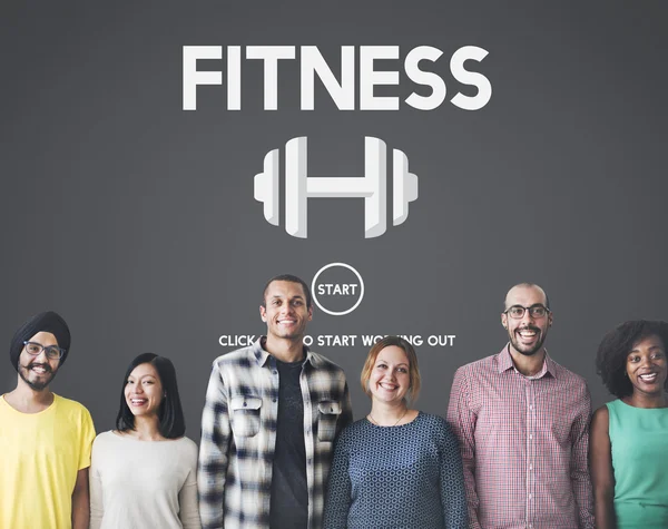 Mångfald människor med fitness — Stockfoto