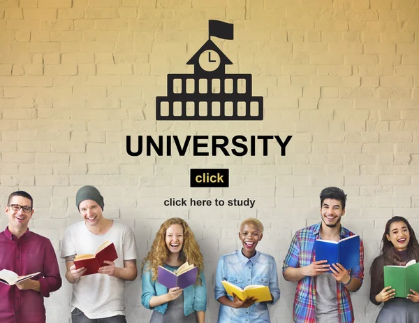Diversidad personas y universidad —  Fotos de Stock