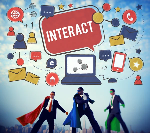 Interact, concept de réseau social — Photo
