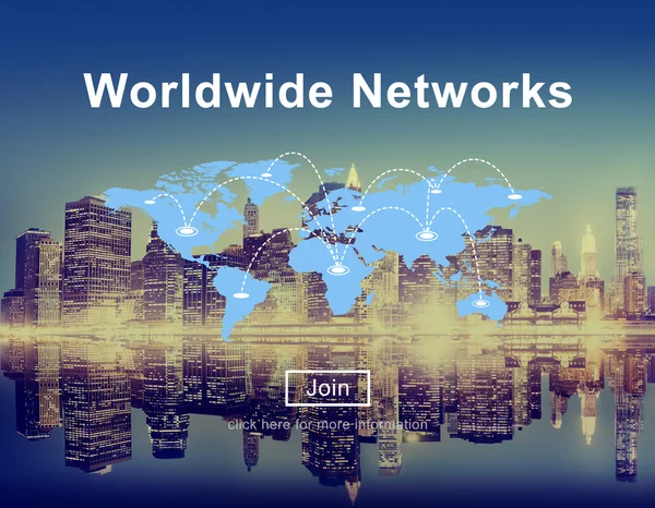 Концепция глобальных сетей — стоковое фото