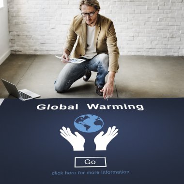 küresel ısınma ile çalışma iş adamı