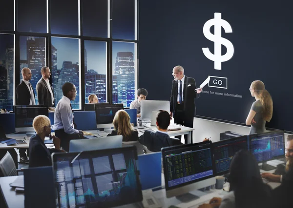 Business people working and money — Stock Photo, Image