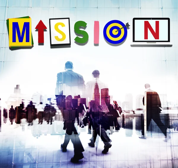 Persone d'affari con concetto di missione — Foto Stock