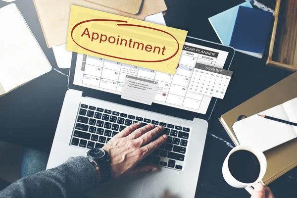 Laptop with appointment concept — Stock Photo, Image