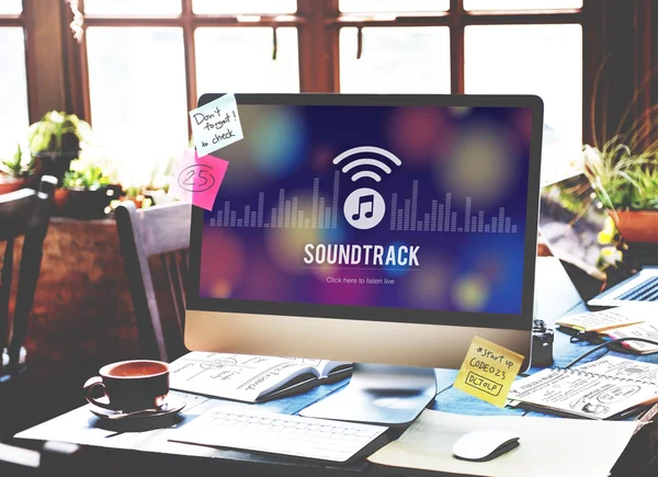 Banda sonora Pantalla de diseño de audio — Foto de Stock