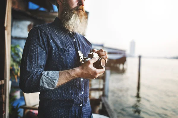 Uomo anziano con barba — Foto Stock