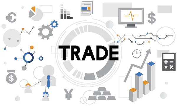 Modelo com conceito de comércio — Fotografia de Stock