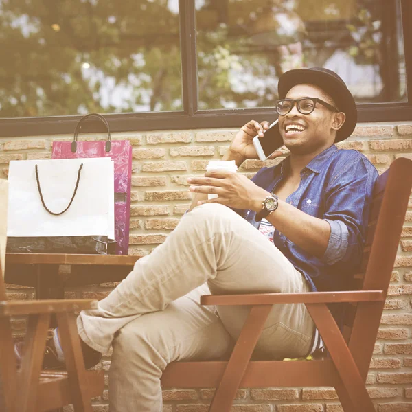 Man Shopping Outdoor Concept — Stock Photo, Image