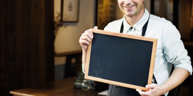 barista Blackboard holding  