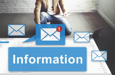 bilgileri ile çalışan iş adamı