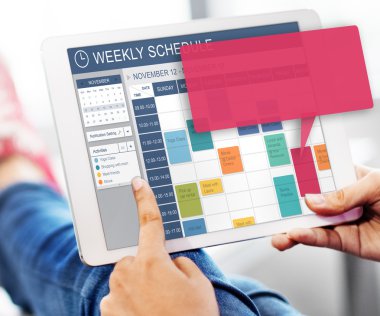 Dijital tablet ile haftalık zamanlama 