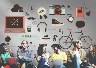 Multi-Medya ile duvar çeşitlilik arkadaşları