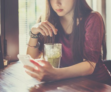 Woman woth Green Tea 