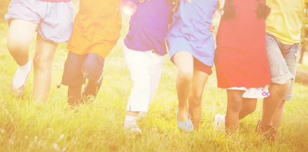 Multi ethnic children outdoors — Stock Photo, Image