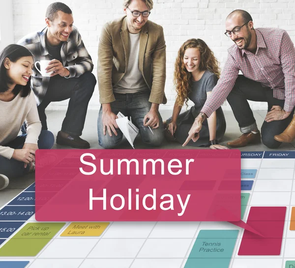 Graficy z plakatu i letnie wakacje — Zdjęcie stockowe