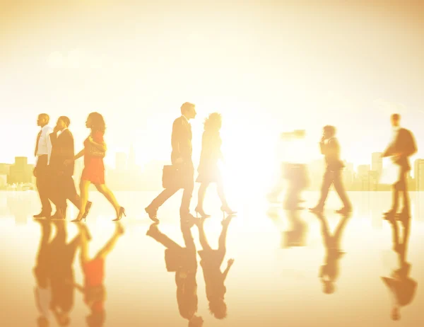 Silhouette del gruppo Business — Foto Stock