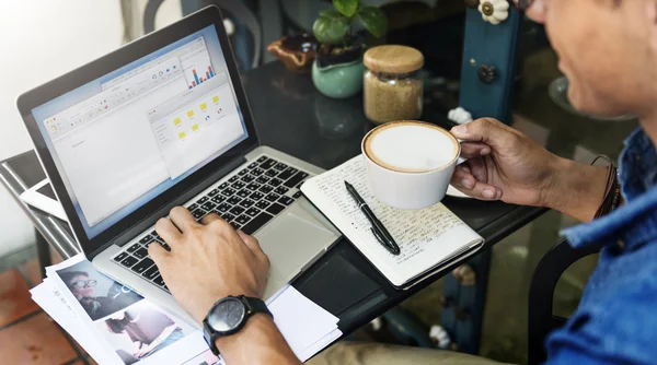 Man Working with Laptop — Stock Photo, Image